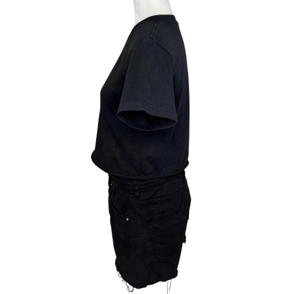 J Galt Brandy Melville Helen Dragon Embroidered Cropped Baby Tee Black One Size - Picture 5 of 10